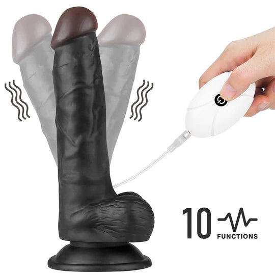 Arnés con vibración 20 cm negro ajustable
