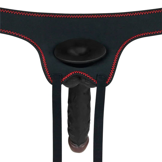 Arnés con vibración 20 cm negro ajustable