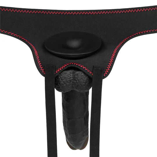 Arnés con Dildo Realista Negro de 21,5 cm – Easy Strapon Set para Penetración Profunda