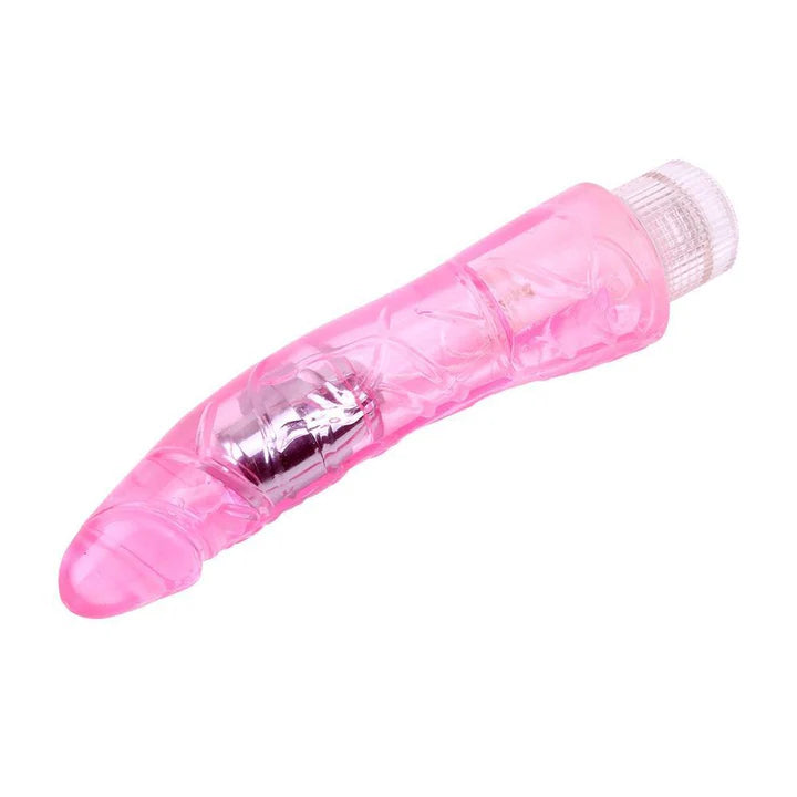 Consolador vibrador realista Glitters Mr Right con 22.5 cm de largo y diseño texturizado.