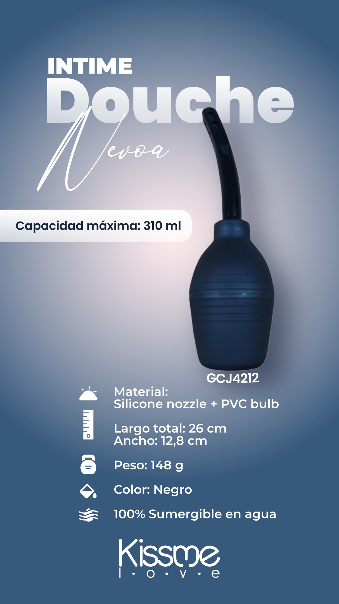 Enema Anal Névoa Intime Douche 310 ml – Limpieza Íntima Profunda, Flexible y Segura
