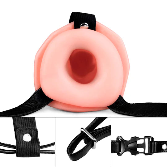 Arnés Ajustable Dildo Doble Penetración Unisex Hueco de 17 cm