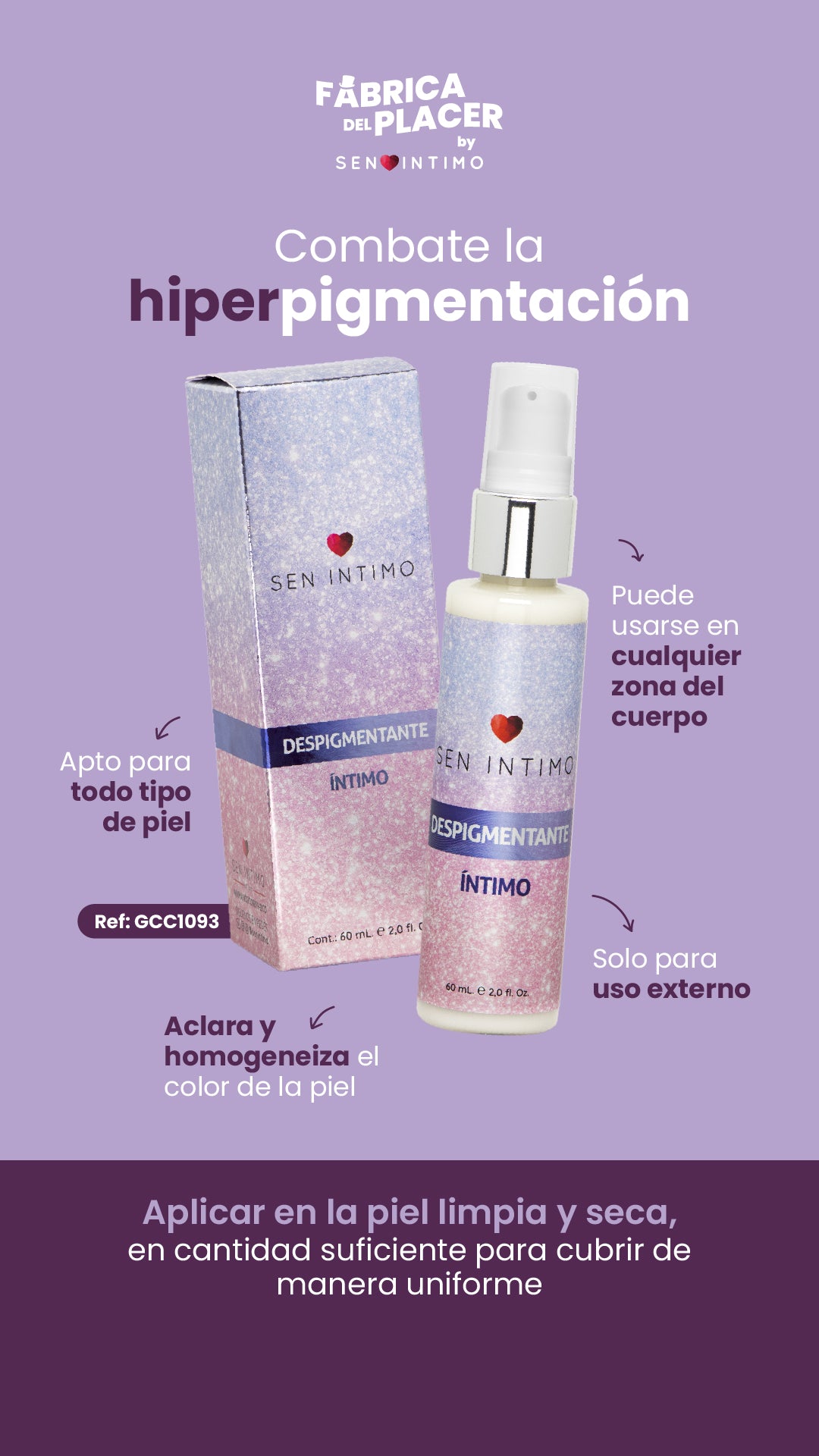 Despigmentante Íntimo Sen Íntimo 60 ml – Aclara entrepierna, axilas y más
