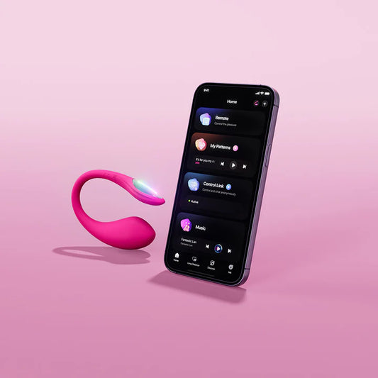 Control total del Lush Mini mediante la app Lovense Remote con opciones de personalización, música y control a distancia.