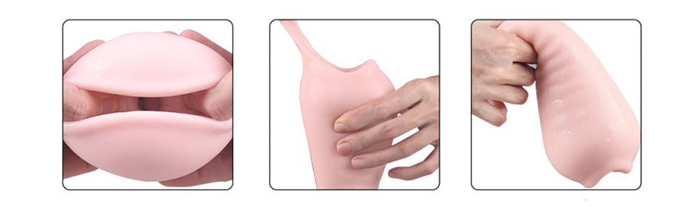 Demostración de la flexibilidad del material TPE, mostrando cómo se puede doblar y estirar para mayor comodidad.