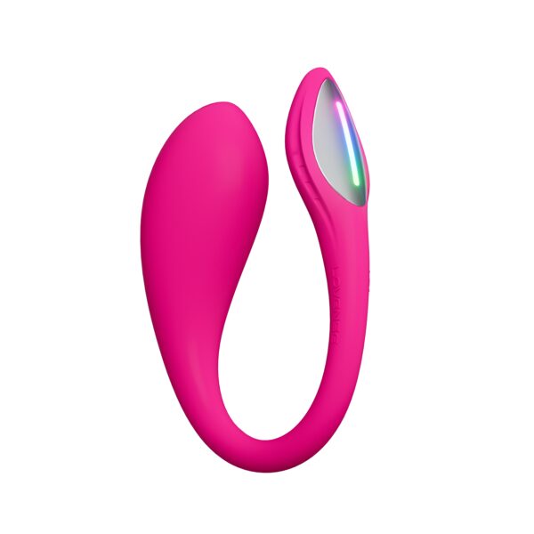 Vista lateral del Lovense Lush Mini con forma ergonómica para estimulación interna y externa.