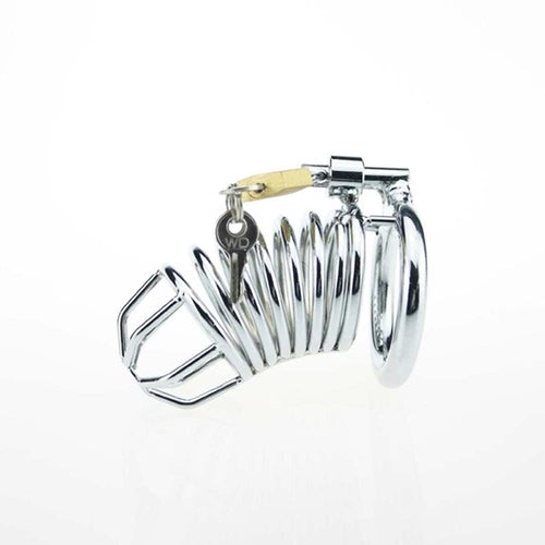 jaula para el pene metalica para juegos bondage