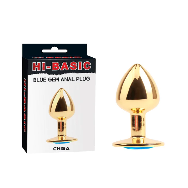 Plug Anal Gema Azul Oro