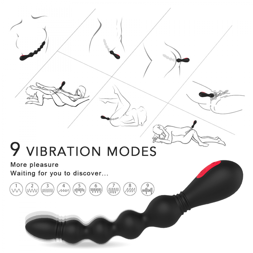 Vibrador bolas anales Vins Black