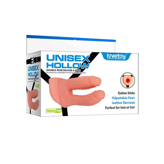 Arnés Ajustable Dildo Doble Penetración Unisex Hueco de 17 cm