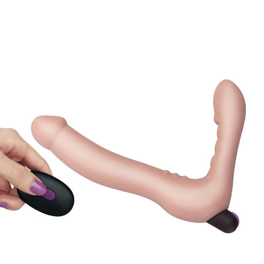 Ijoy Strapless Vibrador Doble Penetración 21 cm con Control Remoto y 10 Funciones