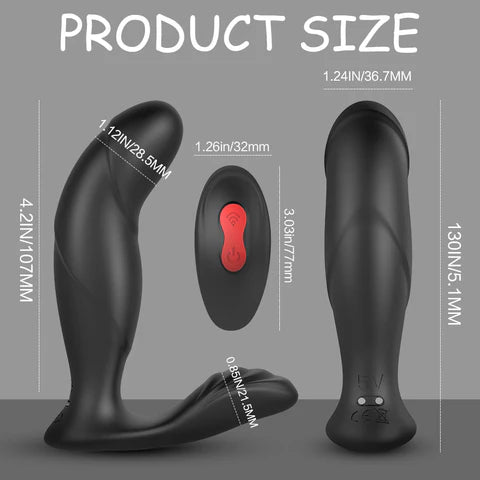 Masajeador Íntimo Unisex Laken-RCT Punto G, Clítoris, Próstata y Perineo
