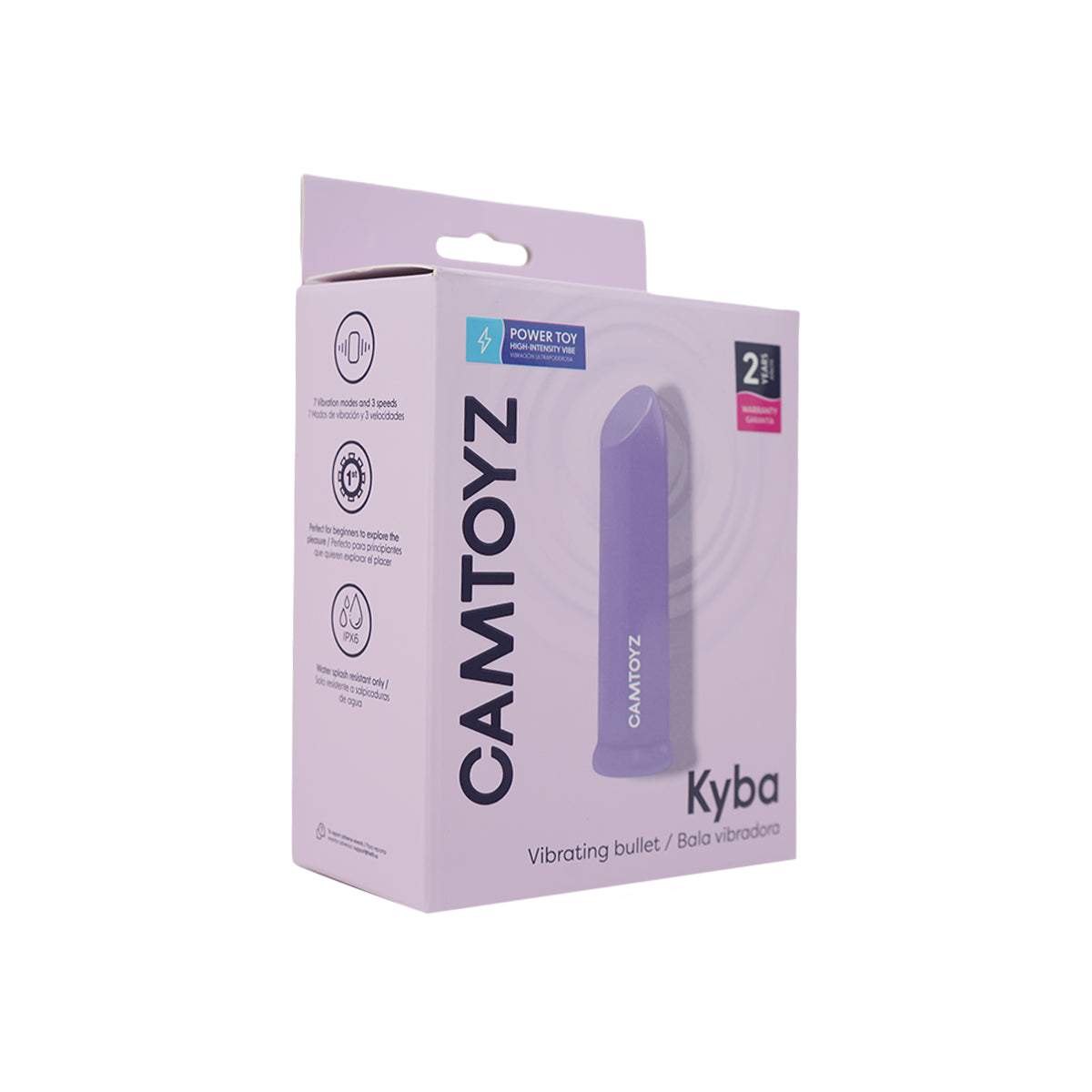 Base de bala vibradora Kyba Camtoyz con botón de encendido y carga magnética USB