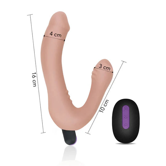 Ijoy Strapless Vibrador Doble Penetración 21 cm con Control Remoto y 10 Funciones
