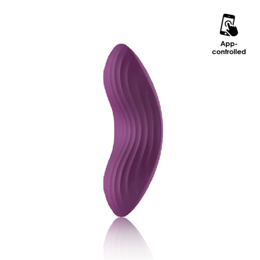 Estimulador vaginal curvo Edeny violeta de 9,1 cm – Control APP Svakom para placer discreto