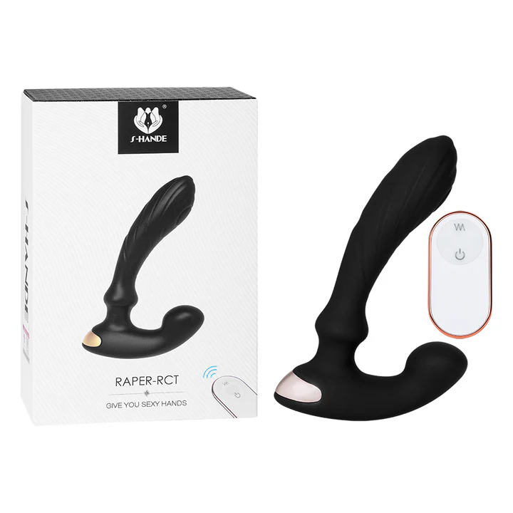 Masajeador de próstata Raper con control remoto inalámbrico y empaque discreto, ideal para estimulación prostática avanzada.