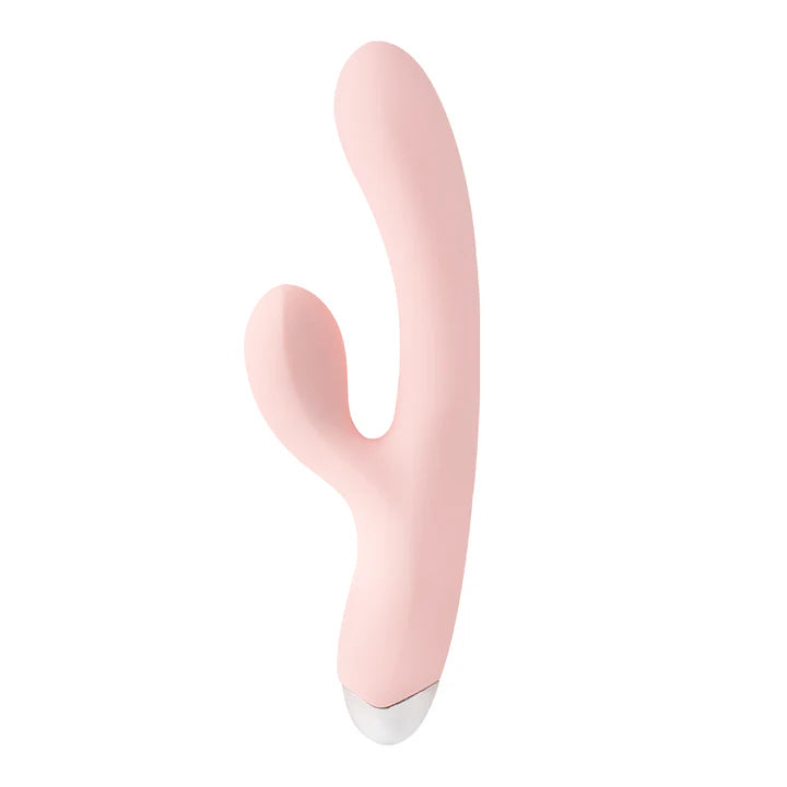 Vista posterior del vibrador Clit BFF mostrando su diseño curvo y doble motor.
