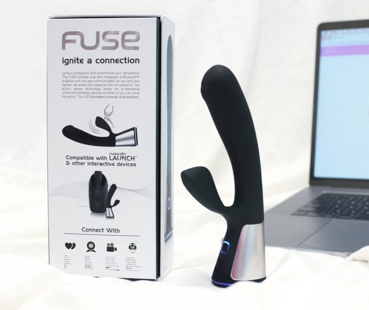 Vibrador interactivo Ohmibod Fuse con caja original, compatible con app y plataformas webcam para control remoto