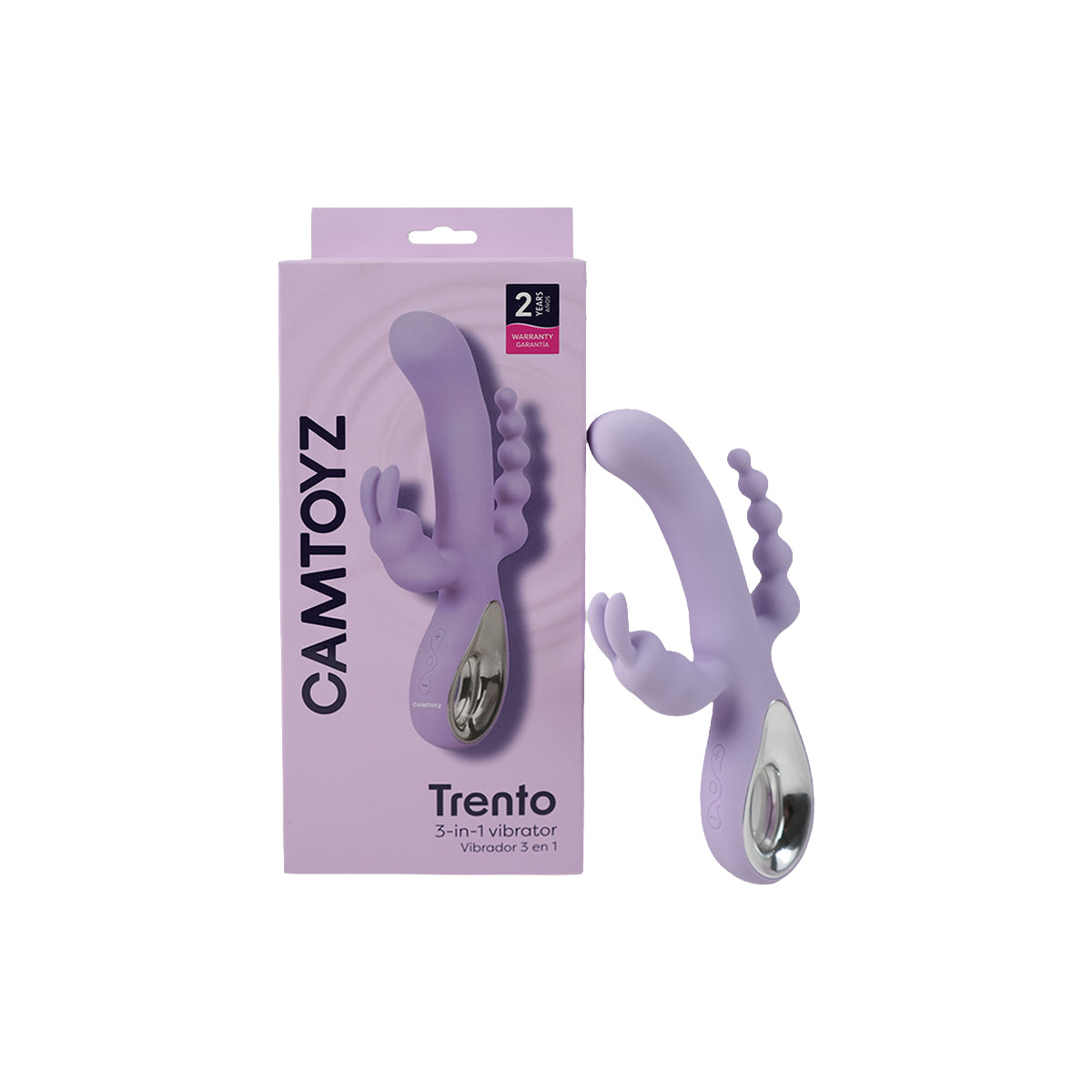 Vibrador Trento Camtoyz lila diseño triple estimulador femenino