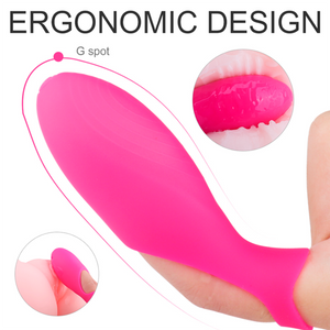 balita vibradora color rosa con funda para dedo