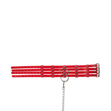Cargar imagen en el visor de la galería, collar de cuero color rojo