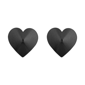 adhesivo de color negro en forma de corazon para pezones 