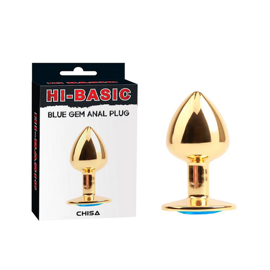 Plug Anal Gema Azul Oro