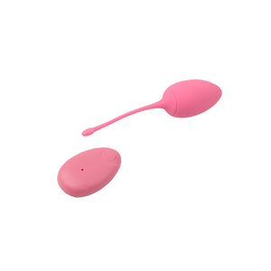 Representación gráfica del huevo vibrador a control remoto en color rosa