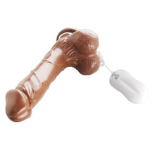 Cargar imagen en el visor de la galería, consolador con vibrador color chocolate 