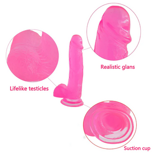 partes del  DILDO JELLY STUDS CRYSTAL 20 cm LARGE PINK