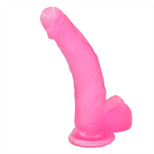 Cargar imagen en el visor de la galería, tamaño del  DILDO JELLY STUDS CRYSTAL 20 cm LARGE PINK