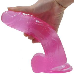  DILDO JELLY STUDS CRYSTAL 20 cm LARGE PINK